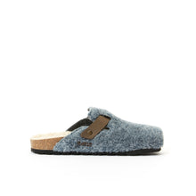 Load image into Gallery viewer, Navy sabot clogs NOE made with textile and felt
