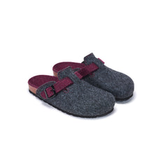 Load image into Gallery viewer, Grey sabot clogs NOE made with felt
