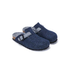 Load image into Gallery viewer, Navy sabot clogs NOE made with felt
