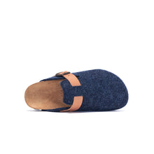 Load image into Gallery viewer, Navy sabot clogs NOE made with felt
