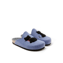 Load image into Gallery viewer, Denim sabot clogs ANGEL made with felt
