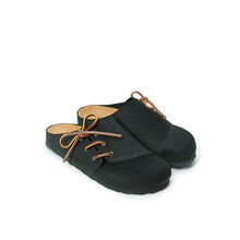 Load image into Gallery viewer, Black sabot clogs ESTER made with leather
