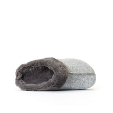 Load image into Gallery viewer, Grey sabot clogs MARTA made with felt and faux fur
