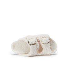 Load image into Gallery viewer, Creamy two-strap sabot ALBERTO made with faux fur
